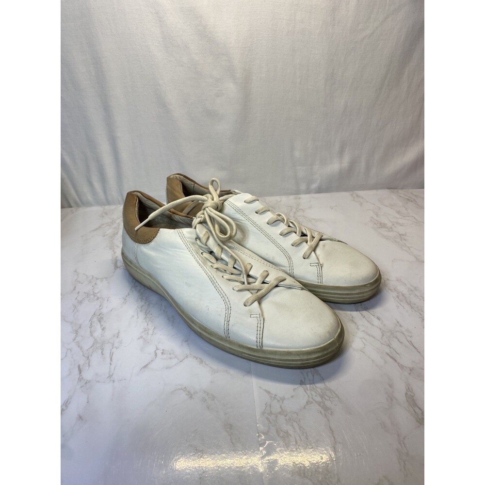 Ecco White Lace Up Leather Sneakers 11 M
